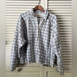 Madewell Gingham Quilted Crop Shirt-Jacket